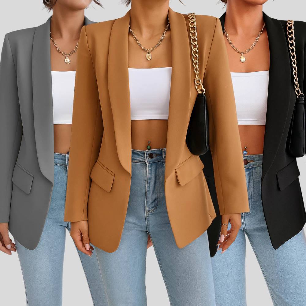 Blazer Feminino Longo Alfataria Social Manga Longo Max em Oferta na Shopee