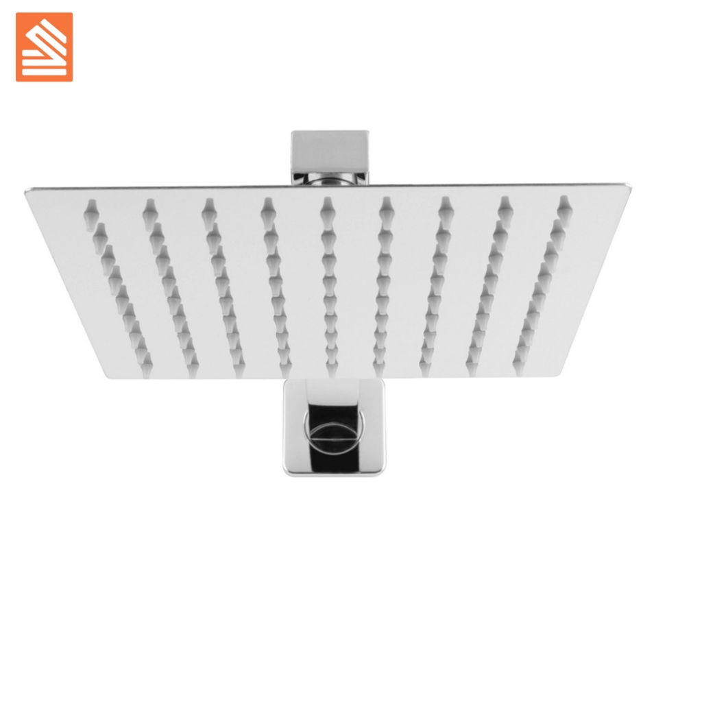 Ducha Chuveiro Quadrado Fria Inox 20x20 com Braço Quadrado Área Externa Banheiro com Aquecedor · foto 2