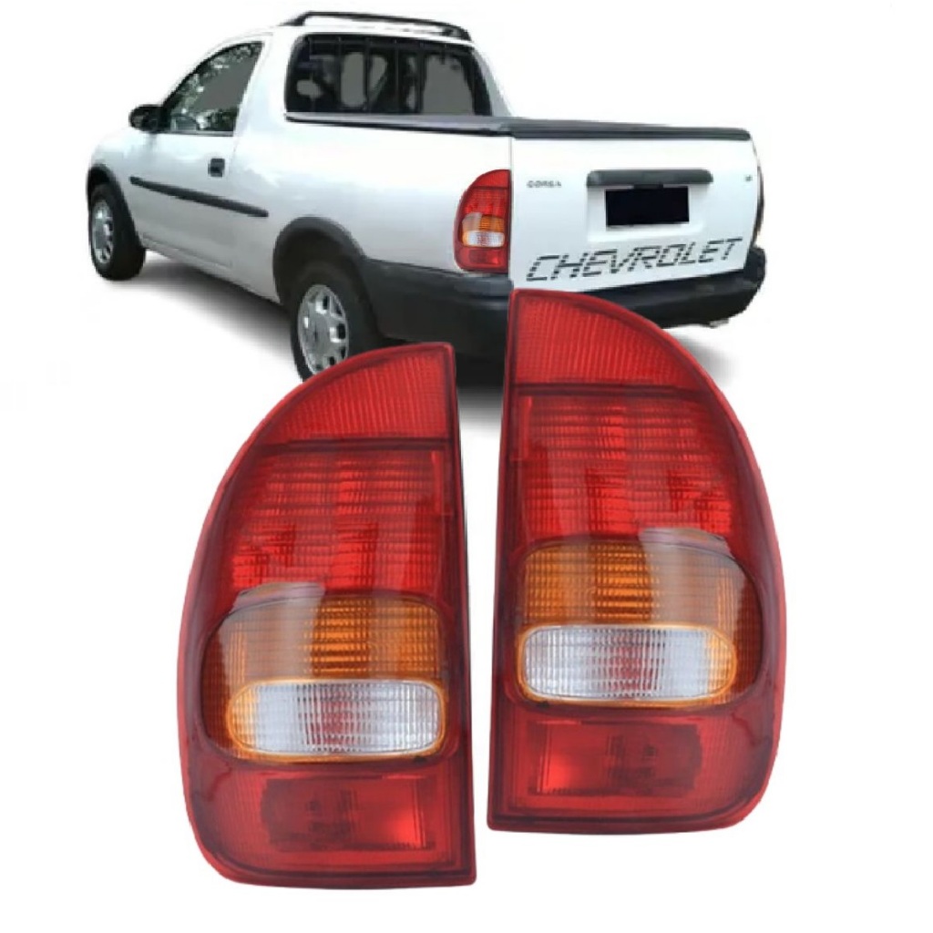 Par Lanterna Traseira Corsa Pick-up 1994 1995 1996 1997 1998 1999 Tricolor 4 Portas