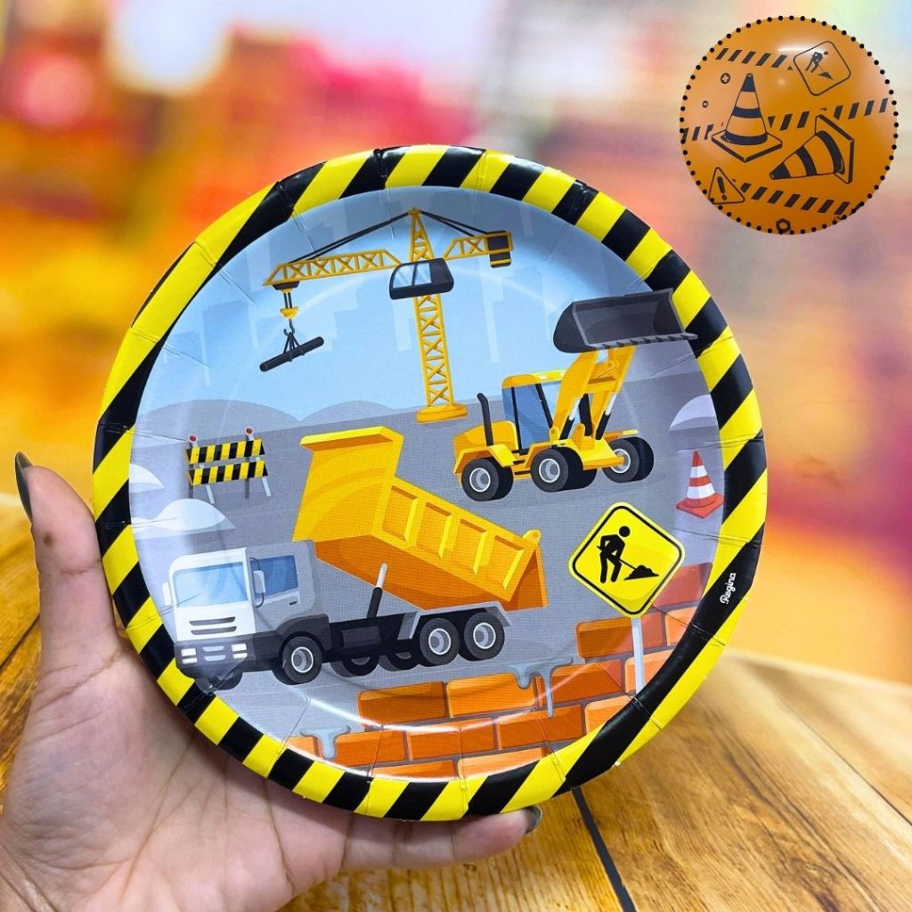 8~32  PRATO FESTA CONSTRUÇÃO DE PAPEL 18 CM REGINA em Oferta na Shopee