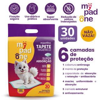 Tapete Higiênico Premium Slim para Caes MyPadOne 60x50 cm Ultra Absorção Envio Imediato -…