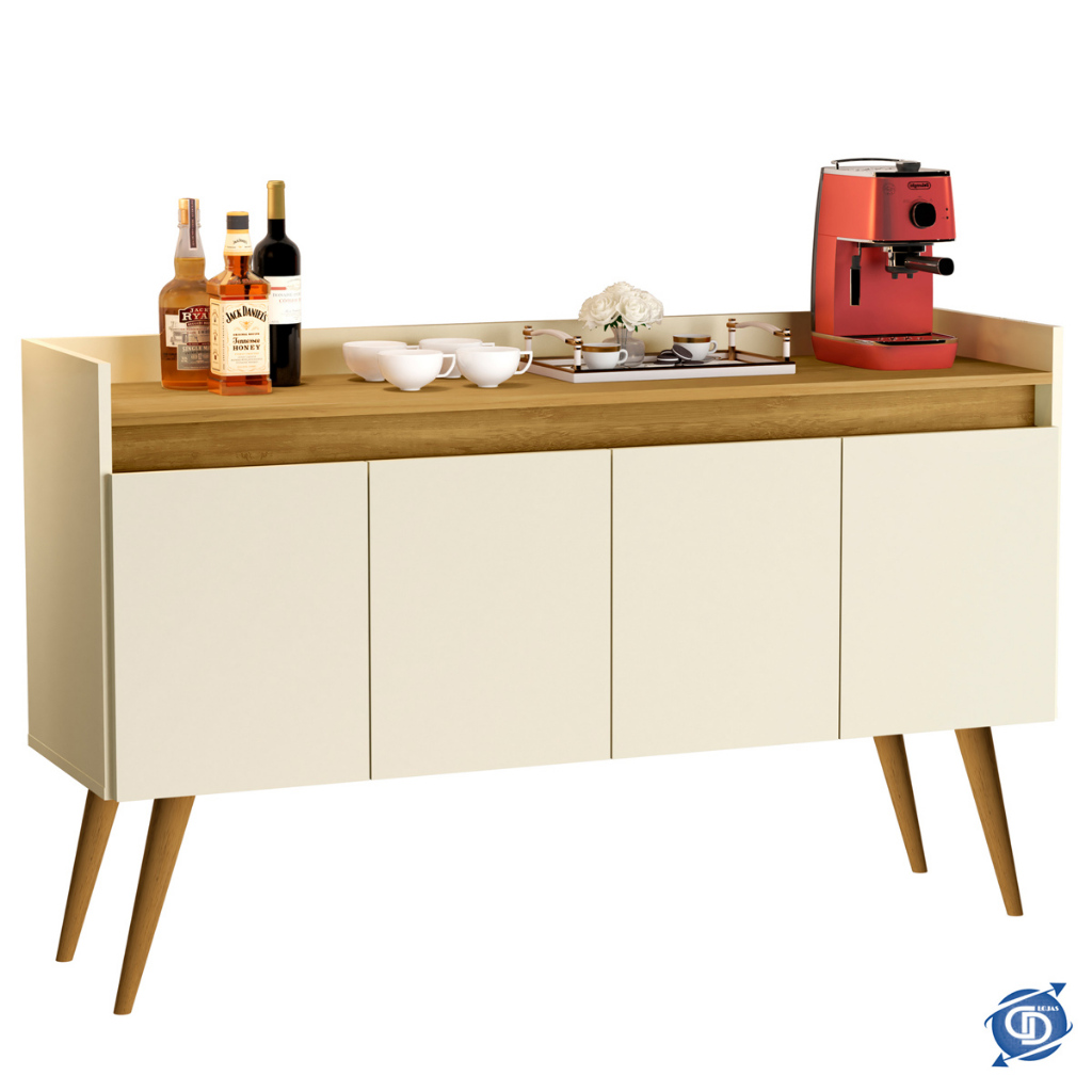 Aparador Sala De Estar Hall De Entrada Buffet Cantinho Do Café Cozinha Kapesbergue 4 Portas K7 Plus em Oferta na Shopee