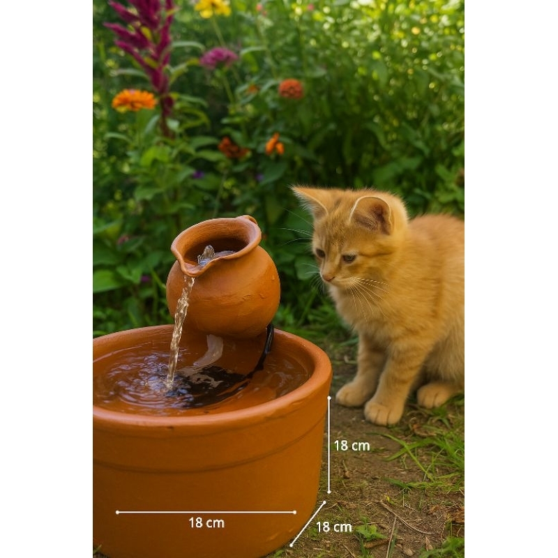 Fonte de Barro PET Luna - Água Fresca Para Seu Pet