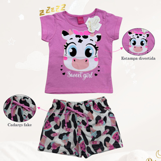 Pijama Feminino Menina Personagens Vaquinha ,Mulher Maravilh ,Pooh,Marie - BLACK FRIDAY em Oferta na Shopee