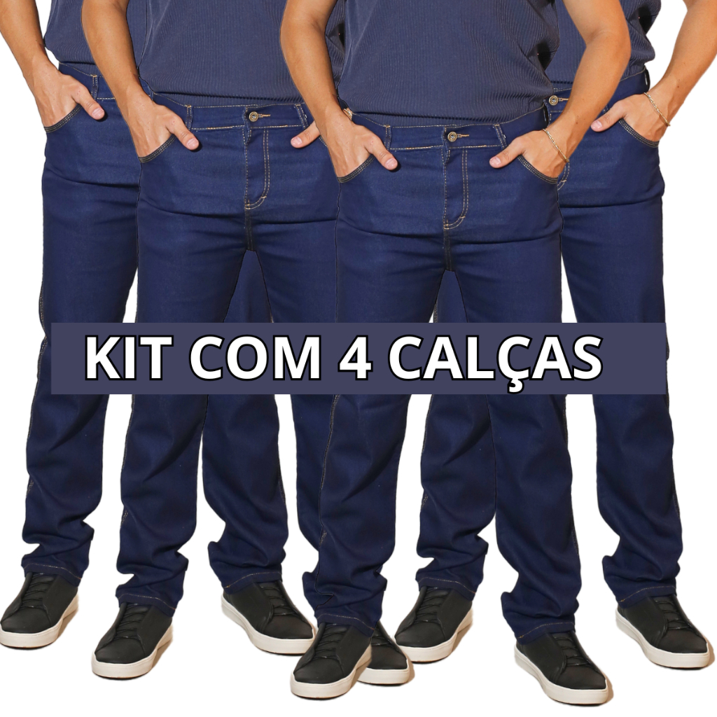 Kit 4 Calças Jeans Masculina Para Trabalho/Passeio Envio Imediato Barata Preço Promocional Promoção em Oferta na Shopee