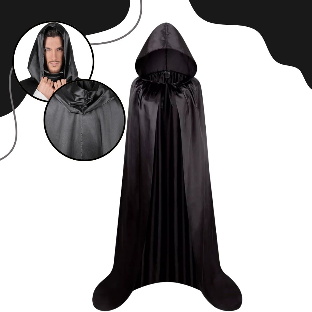 Capa de Vampiro Assustadora Ideal Para Festas Fantasia, Baile de Máscaras e Cosplay Qualidade Premium Halloween