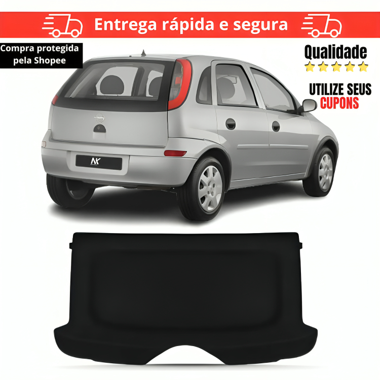 Tampão Bagagito Porta Malas Corsa 2002 2003 2004 2005 2006 2007 2008 2009 Acarpetado
