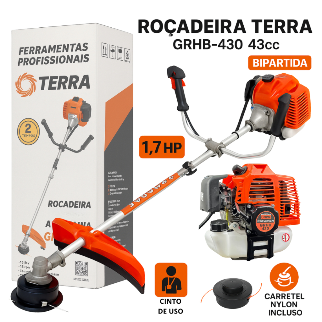 Roçadeira a Gasolina 43cc com Acessórios