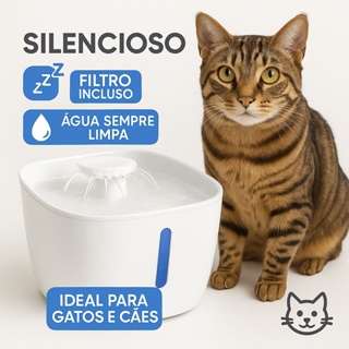 Fonte Bebedouro Automática p/ Gatos e Cães com Filtro Purificador e Água Sempre Limpa em Oferta na Shopee