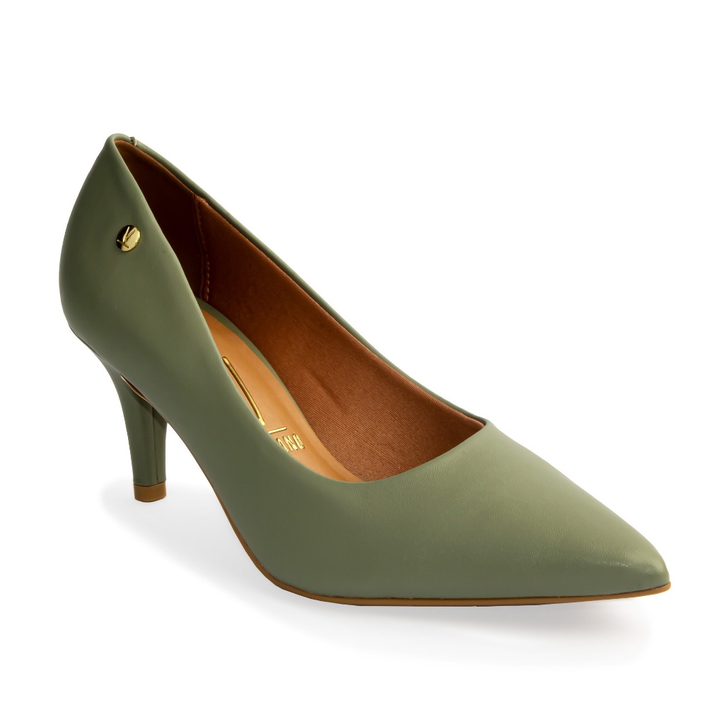 Scarpin Vizzano Feminino Salto Baixo Fino Macio Original Verde 1185 em Oferta na Shopee
