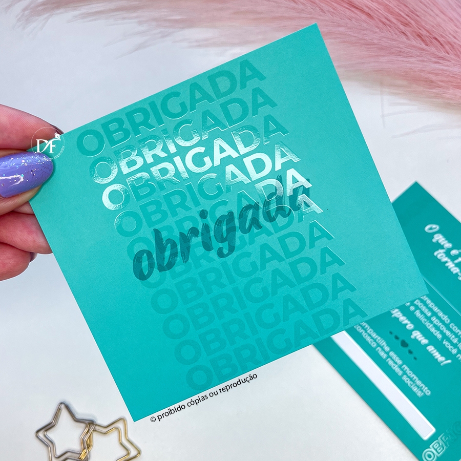 Postal de Agradecimento ao Cliente VERDE TIFFANY - Cartão Obrigado pela Compra em Oferta na Shopee