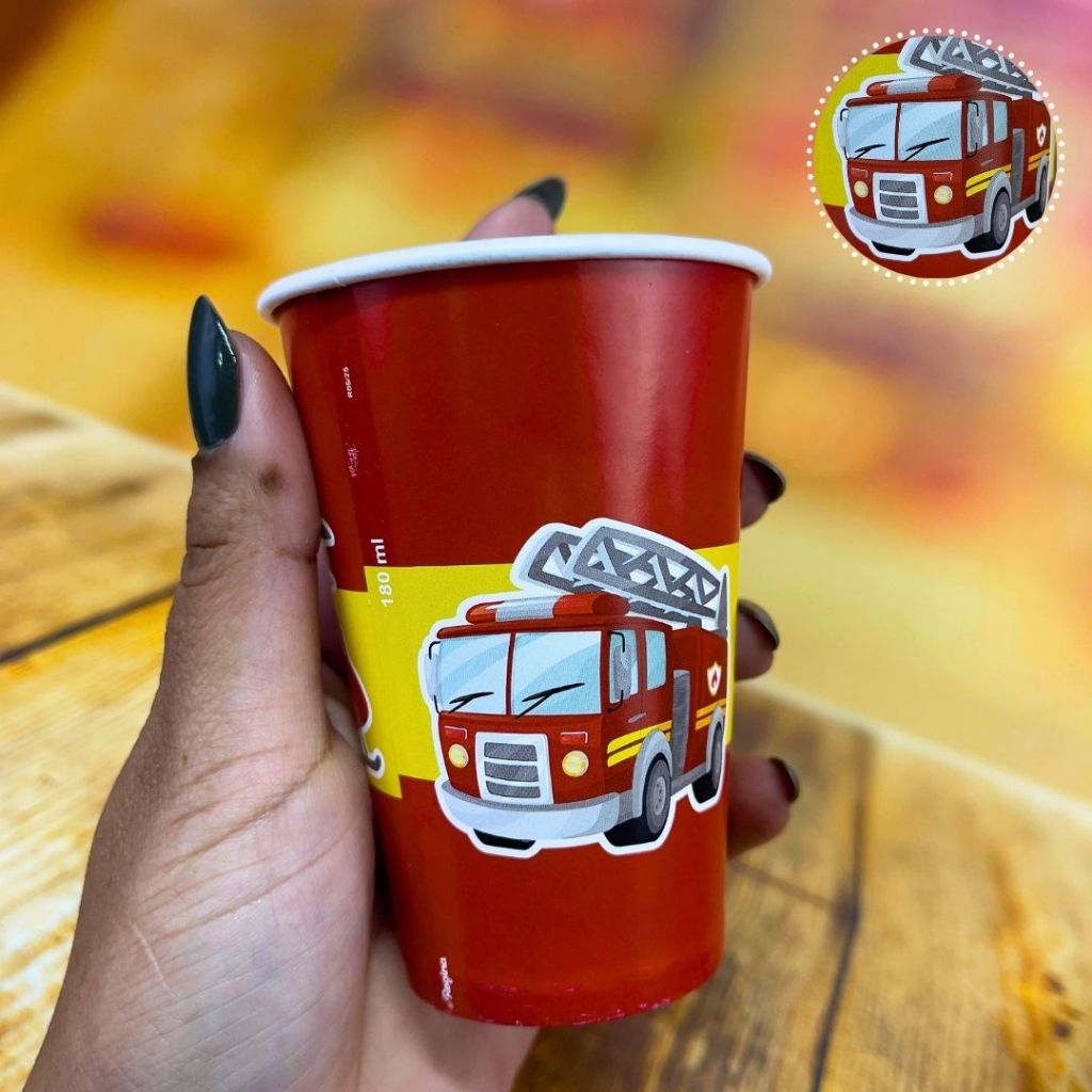 8~32 COPO PAPEL FESTA BOMBEIRO 180ML REGINA em Oferta na Shopee