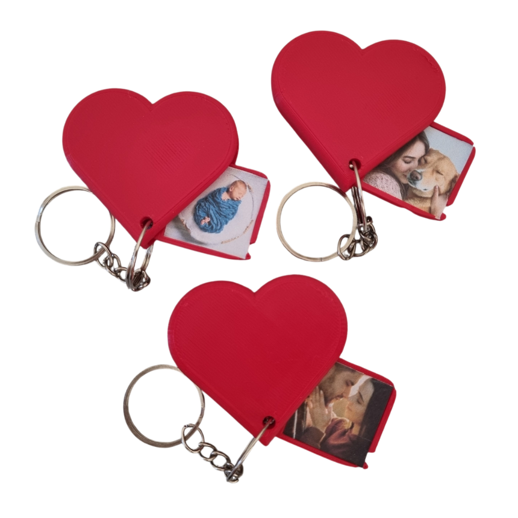Kit 25 Chaveiro Coração com Porta-Foto Secreto Presente Personalizado Casamento Lembrancinha