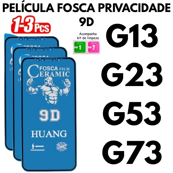 Película Fosca Privativa Matte Flexível 9D Anti Spy Para Motorola G13 G23 G53 G73