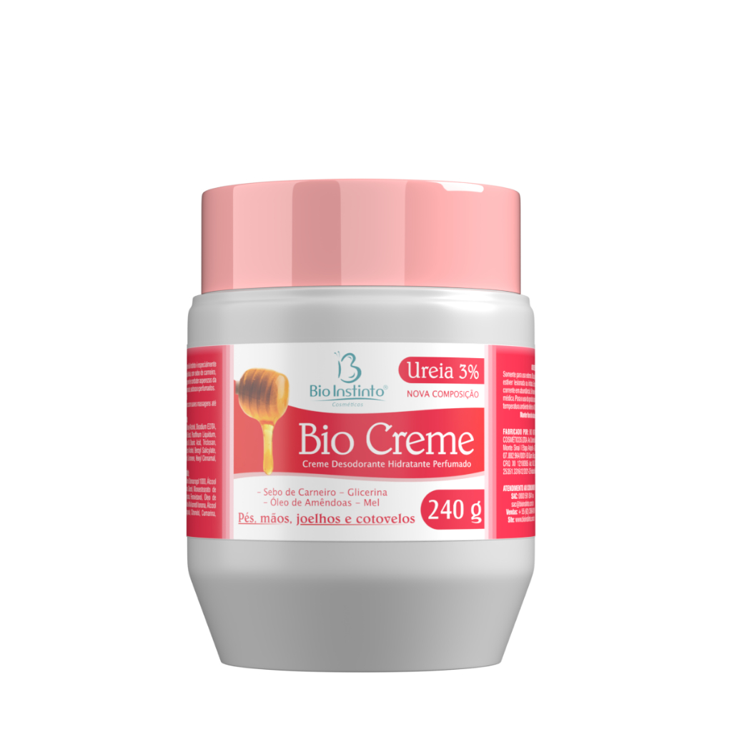 Bio Creme Hidratante para Pés Mãos Joelhos e Cotovelos Ureia 3% Bio Instinto 240g