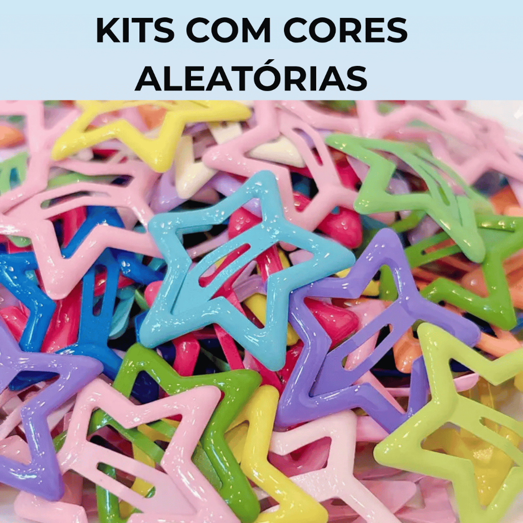 Kit Presilha Colorida Grampo Prendedor Estrela Cabelo Y2K Tic Tac Festa Casamento Show Grunge