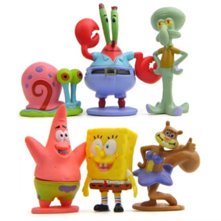 Kit 6 Bonecos Miniaturas Bob Esponja Patrick Siriguejo Sandy Action Figure Personagens Coleção em Oferta na Shopee