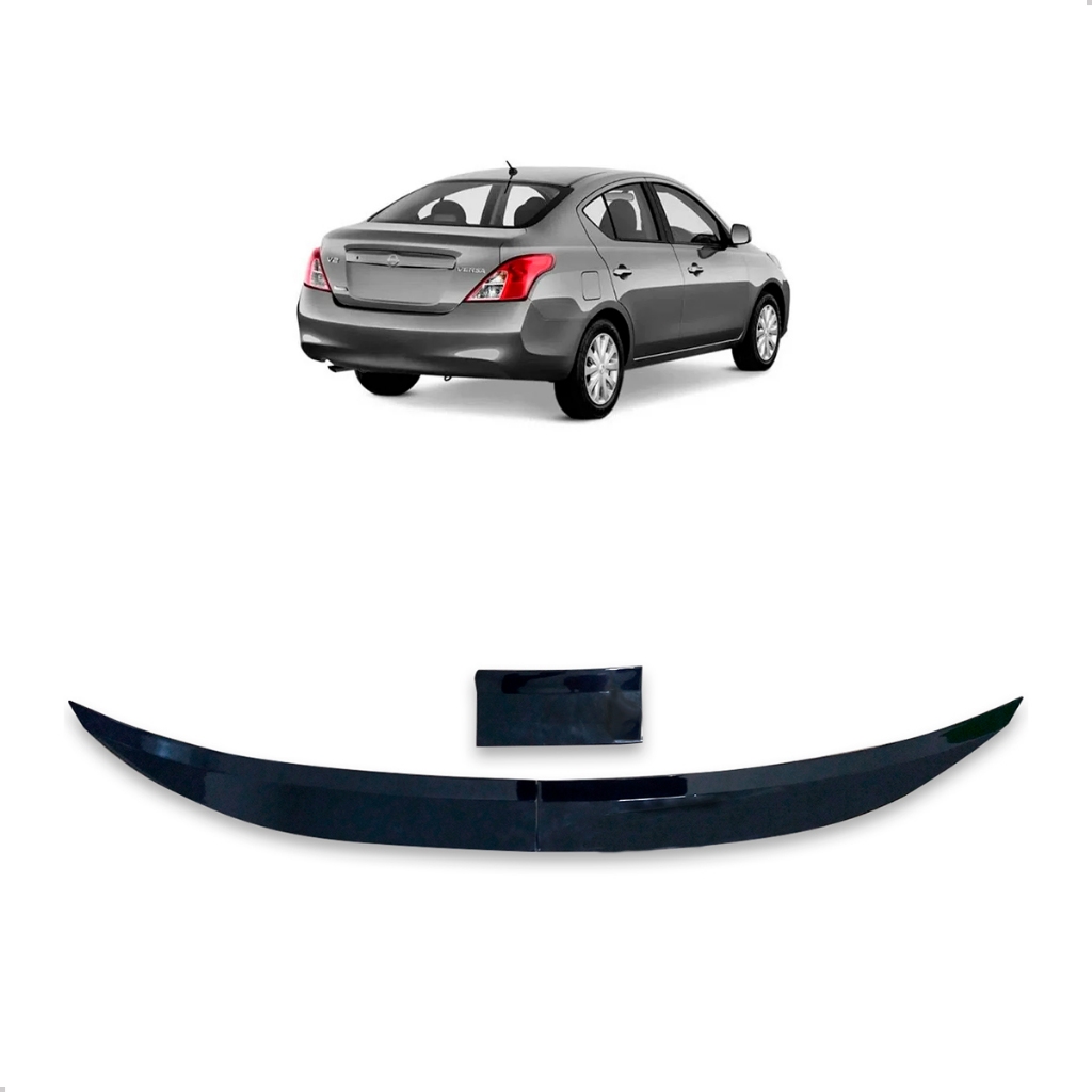 Aerofólio Para Versa Nissan Black Piano Autocolante Ajustável em Oferta na Shopee