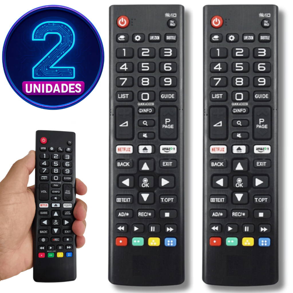 Controle Remoto Compatível com LG Smart TV TODOS OS MODELOS LCD LED 4K Webos AKB
