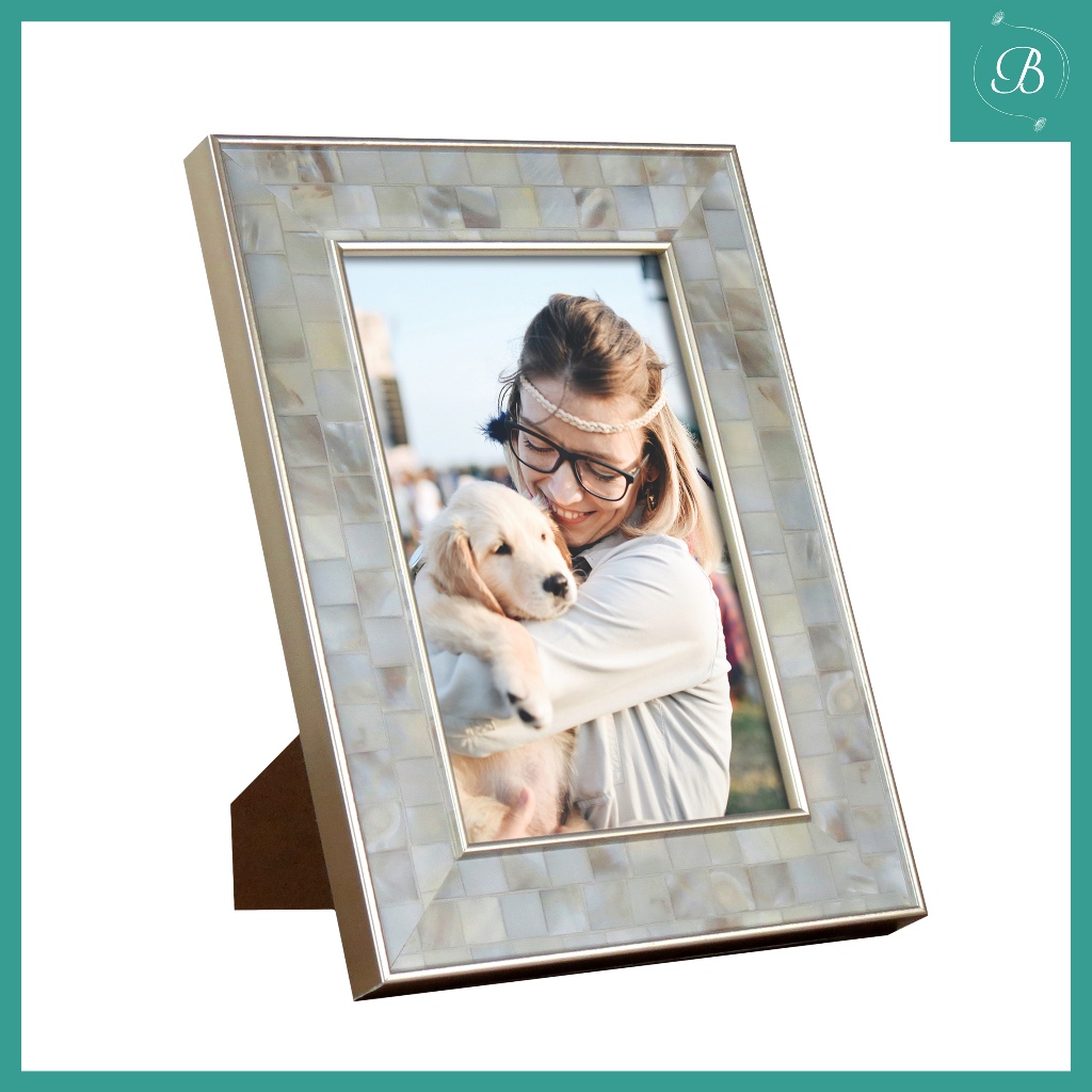 Porta Retrato Foto 10x15 Champanhe Rosé Efeito Madrepérola em Oferta na Shopee