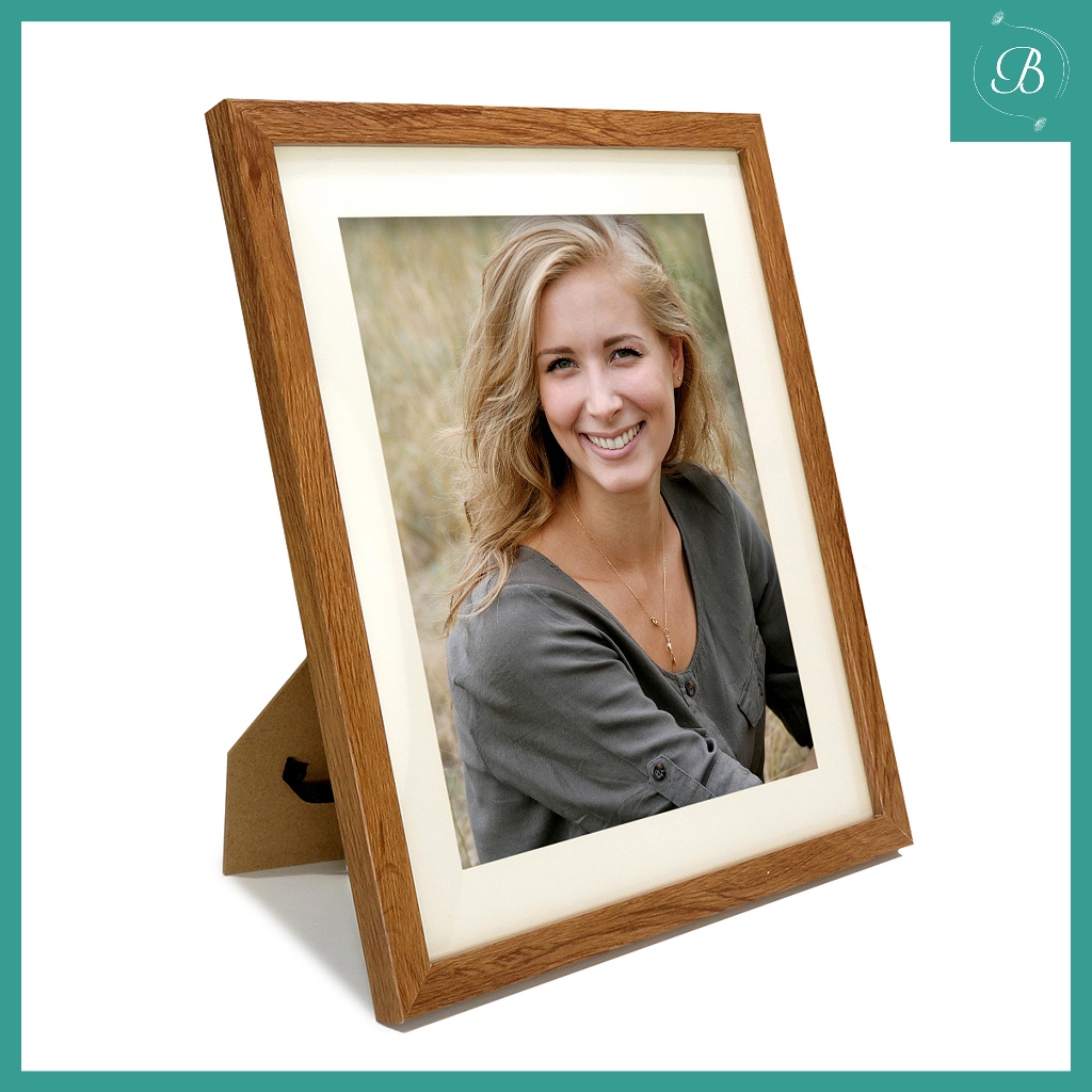 Porta Retrato Foto 20x25 Madeira Escura Moldura Dupla em Oferta na Shopee