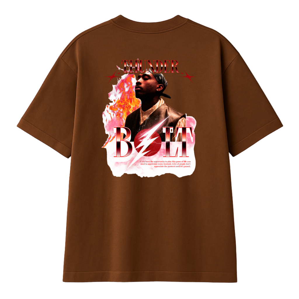 Camiseta Oversized Unissex Streetwear 100% Algodão "Thunder Bolt" – Ideal para Academia | Lançamento Exclusivo