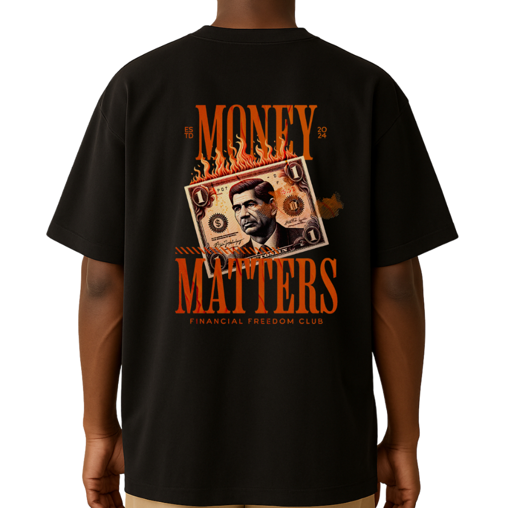 Camiseta Oversized Academia Unissex 100% Algodão – Modelo "Money Matters" | Conforto e Estilo para seu Treino