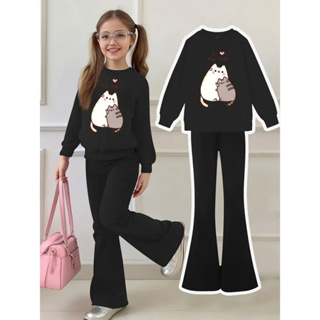 Conjunto Infantil Moletom Feminino Calça Flare  I Love My Mom Confortavél e Estiloso em Oferta na Shopee