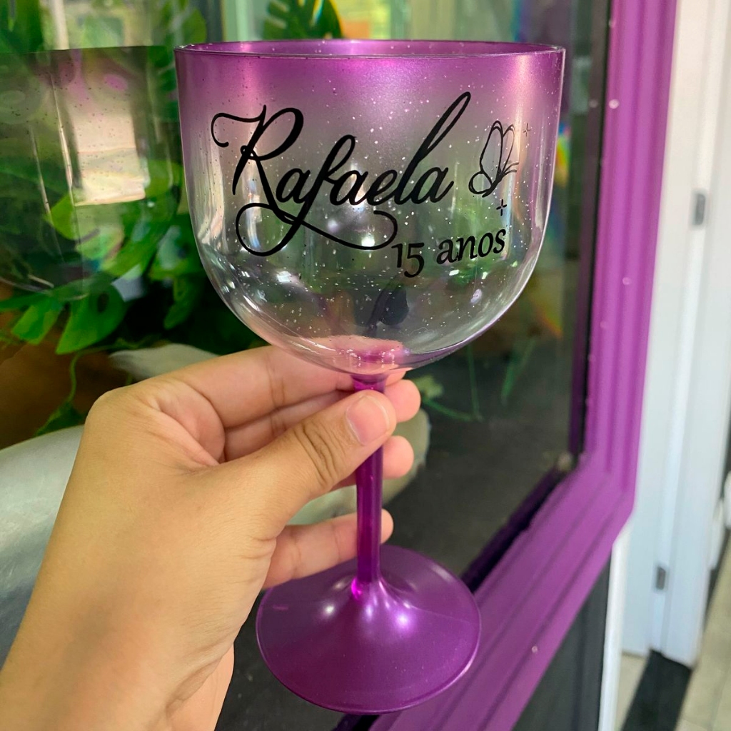 Kits Taça de gin com Glítter + Degradê Personalizadas