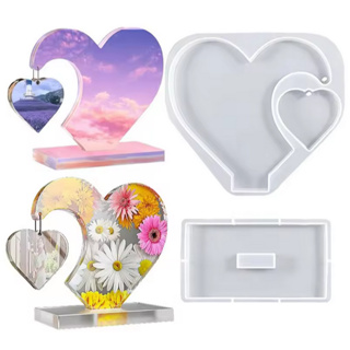 Molde Silicone Coração Pendurado com Foto / Molde para Resina Epóxi em Oferta na Shopee