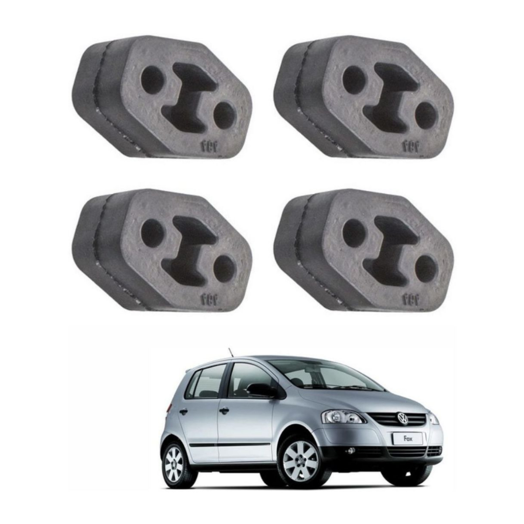 Kit 4 Coxim Borracha Escapamento Fox Polo 2002 2003 2004 05
