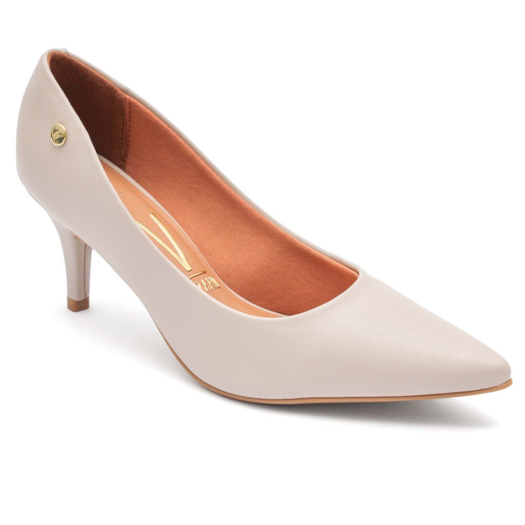 Scarpin Vizzano Feminino Salto Baixo Fino Macio Original 1185 Cinza