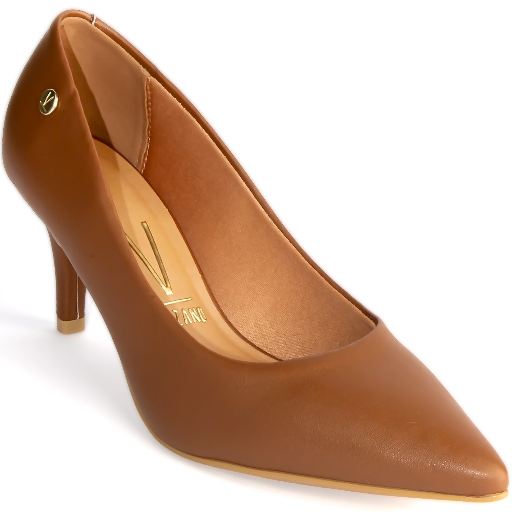 Scarpin Vizzano Feminino Salto Baixo Fino Macio Original 1185 Mocca