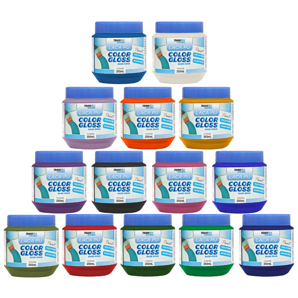 Tinta Artesanato Translúcida Laca PU Brilhante Color Gloss 250ml Hobby Art