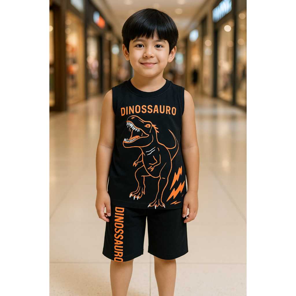 conjunto infantil KIT estampado dinossauro Moda menino
