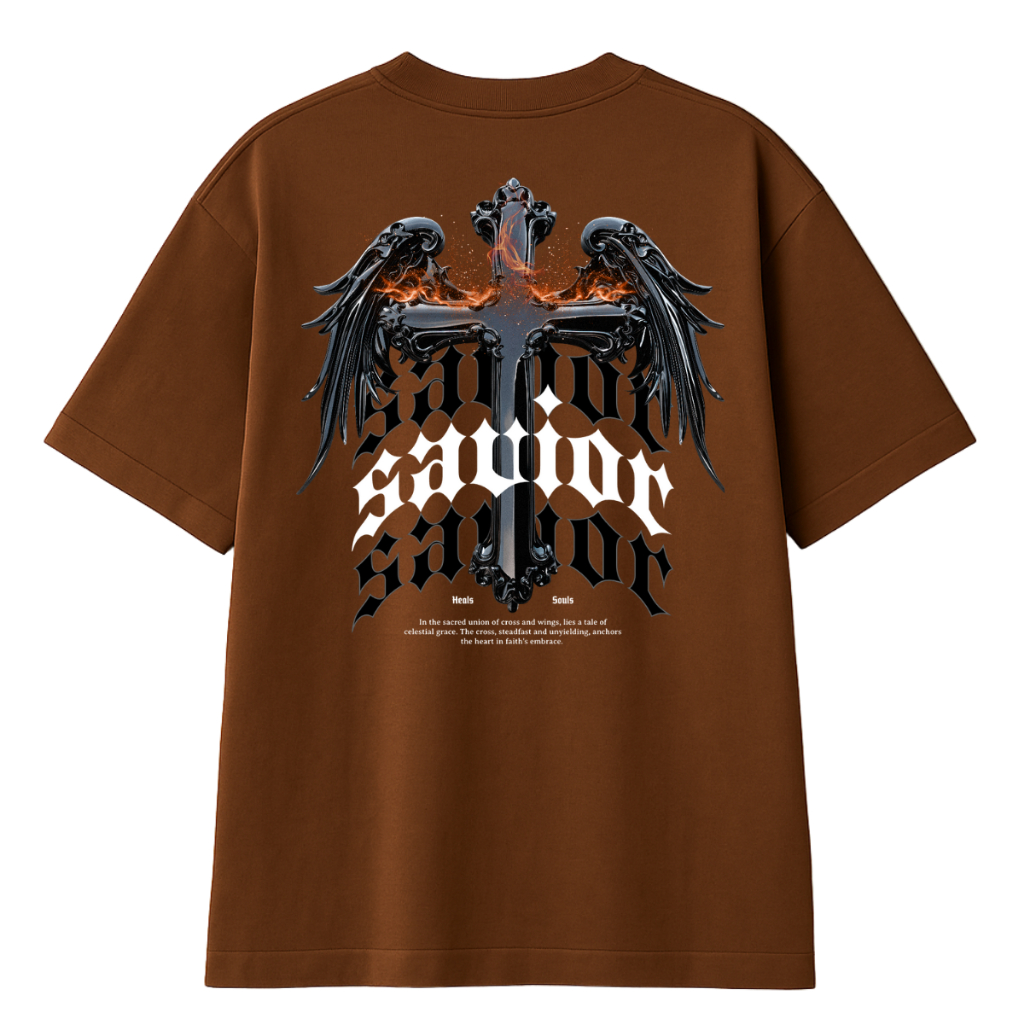 Camiseta Oversized Academia Unissex 100% Algodão – Modelo "Cruz com Asas" | Conforto e Estilo para seu Treino