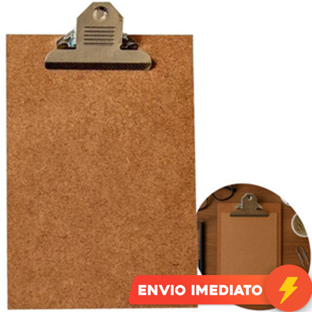 Prancheta De Madeira A5 1/2 Ofício Com Prendedor De Metal Eficiente Para Anotações Portátil Stalo
