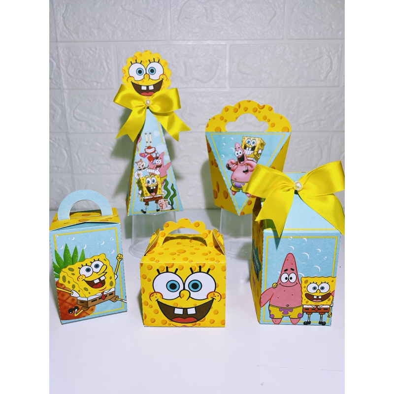 Kit caixinhas Personalizadas Bob Esponja PEGUE E MONTE - Lembrancinhas para Aniversário - Caixinha Personalizadas