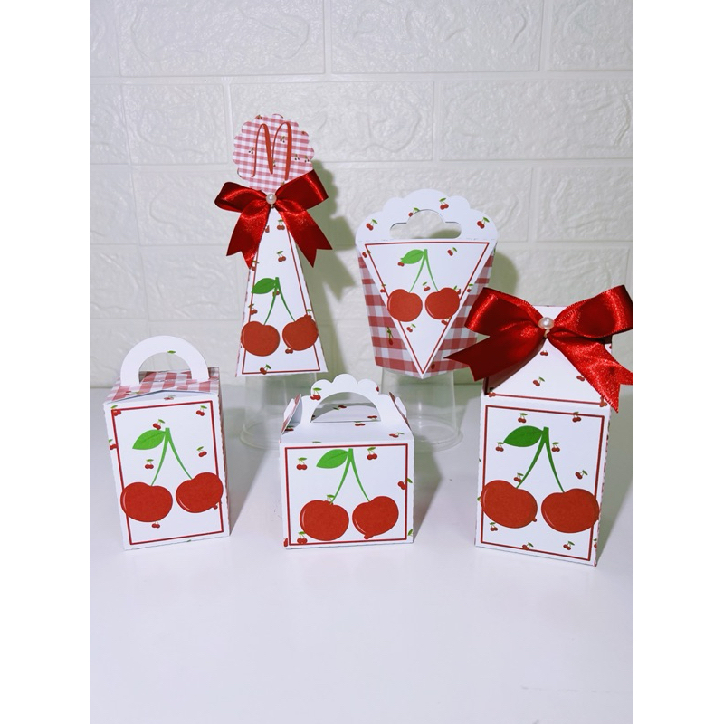 KIT FESTA cerejinha Personalizado pegue e Monte Lembrancinhas - Aniversário - Caixinha Personalizadas