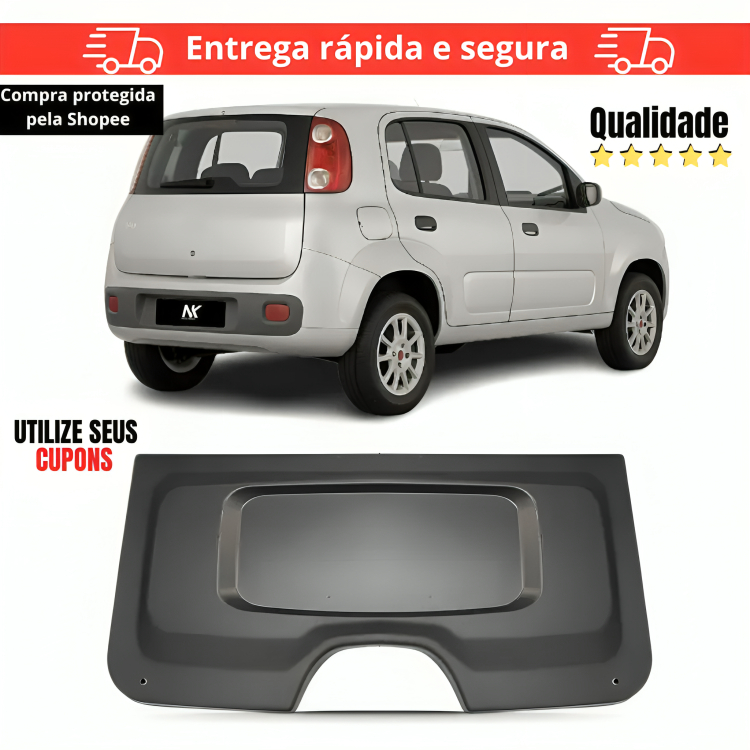 Tampão Bagagito Porta Malas Uno 2011 2012 2013 2014 Cinza Tampa Porta Malas Novo em Oferta na Shopee