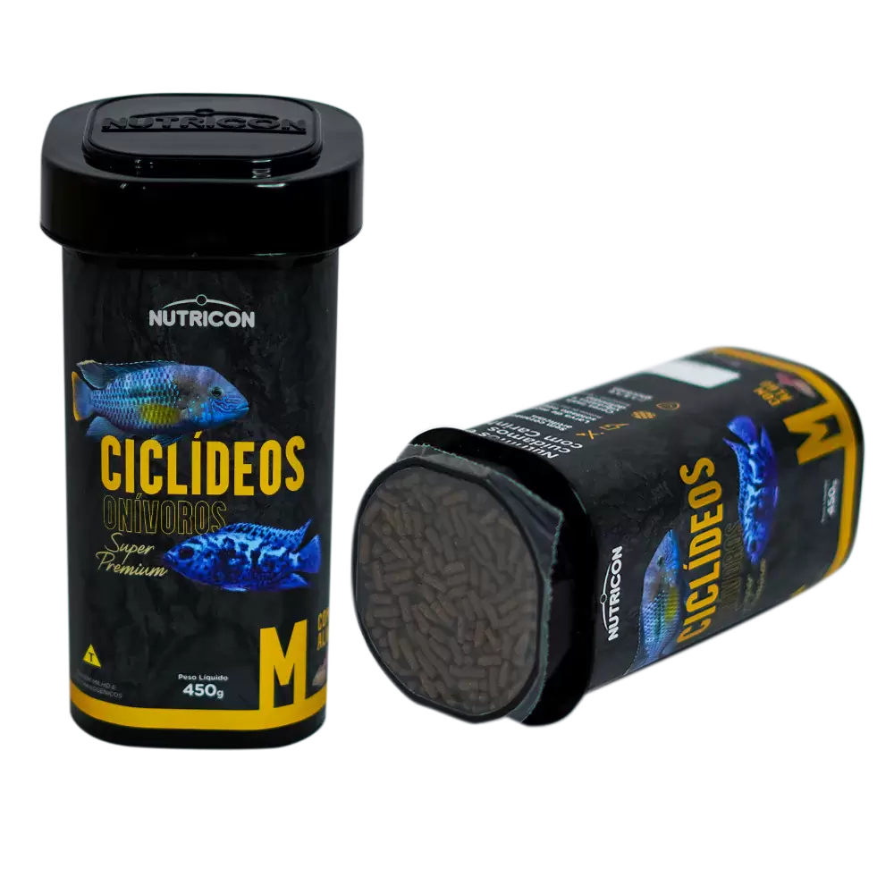 Ração Ciclídeos Onívoros M - Nutricon 450g em Oferta na Shopee