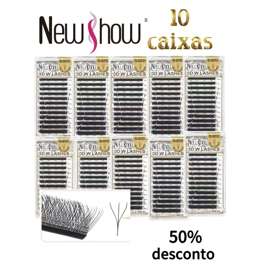 10 Caixas New Show 3D/4D/5D W Extensão De Cílios Alongamento Preço De Atacado Do Fabricante em Oferta na Shopee