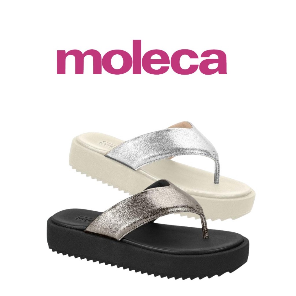 Chinelo Tamanco Metalizado Feminino Moleca Plataforma Nuvem Salto Tratorado