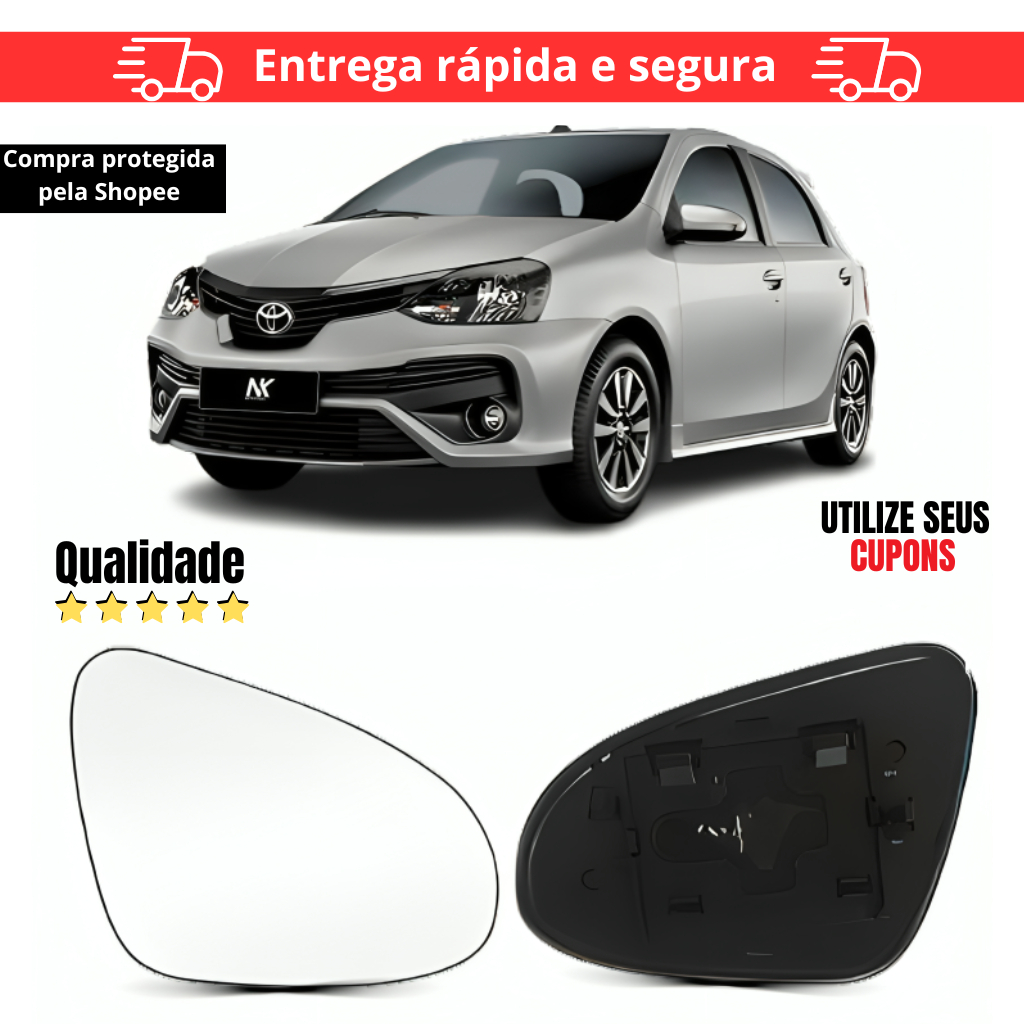 Lente Espelho Etios 2015 2016 2017 2018 2019