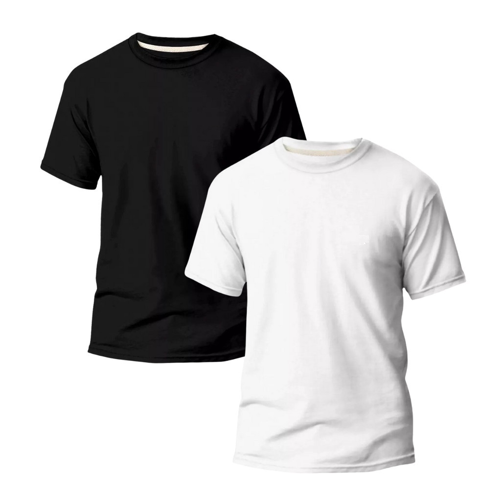 kit Masculino 2 Camisetas 100% Algodão Cores Variáveis em Oferta na Shopee