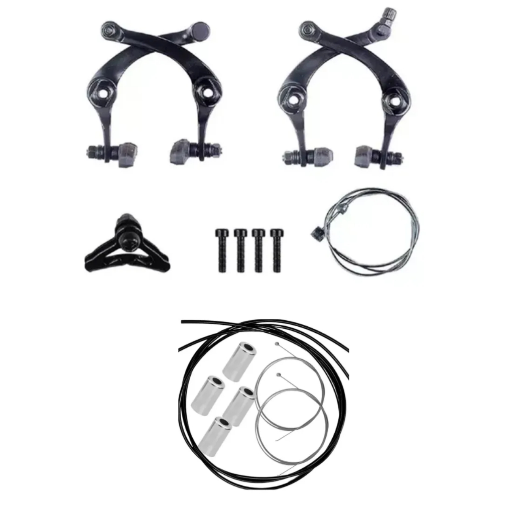 Kit Freio Completo U-Brake GTA + Manete  Preto em Alumínio
