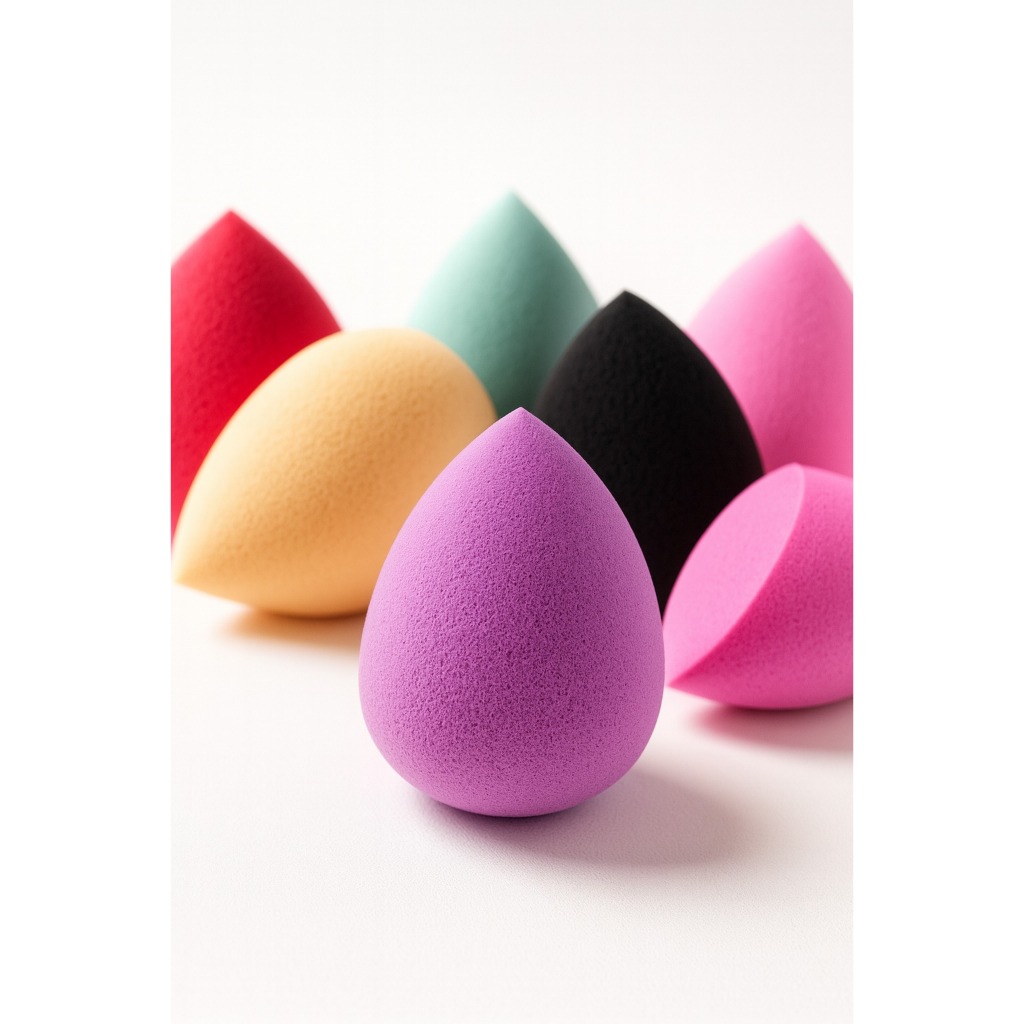 Kit Esponjas de Maquiagem Gota – Macias, Coloridas e Perfeitas para Base e Corretivo