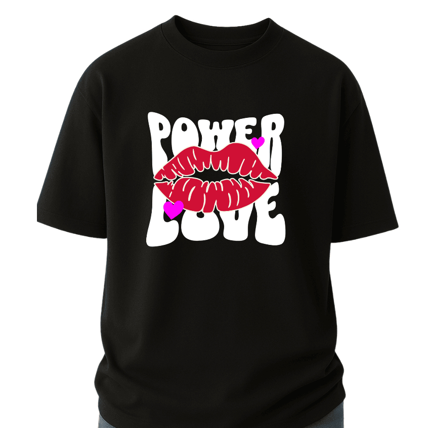Camiseta Oversized Feminina Streetwear Confortável Algodão "Power Love" – Casual para Academia | Lançamento Especial