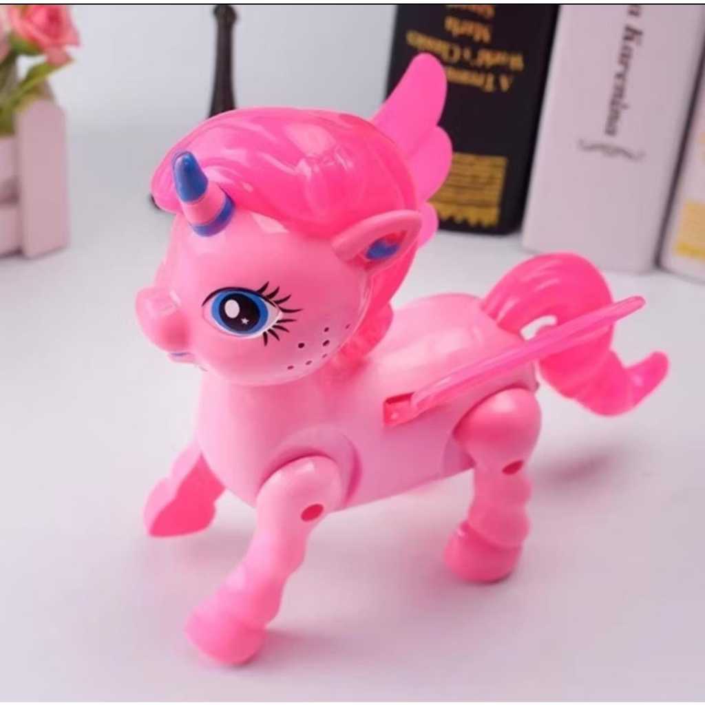 Brinquedo Unicórnio animal de estimação que anda com luz E música eletrônico