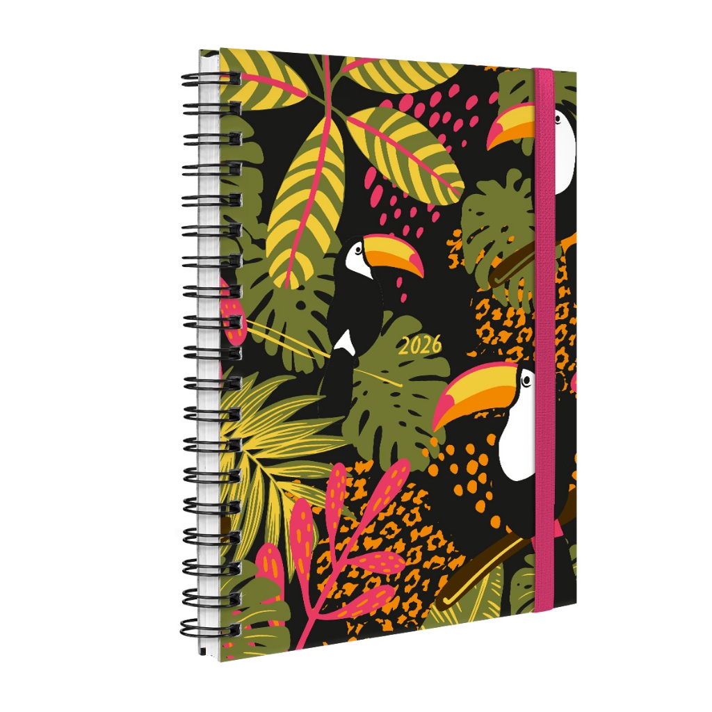 Agenda Planner Semanal Plus 2026 Tropical Tucano Cores